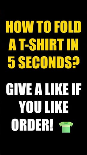 How to fold a t-shirt in 5 seconds? Give a like if you like order! 👕
