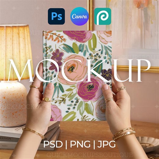 Hardcover Notebook Mockup | Canva, PSD, PNG (digital Download) - Etsy