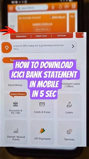 How to download icici bank statement in mobile #bank