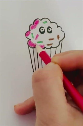 Day 10# Easy cupcake 🧁 drawing. Watch till the end.
