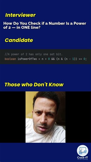 👉 Prove a Number Is Power of 2 in ONE Line 🚀#ytshorts #shorts #ytshortsindia