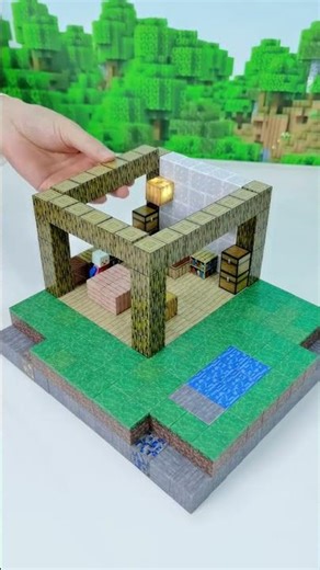 Tutorial for Build a super simple bungalow with magnetic blocks #blockbuilding #minecraft