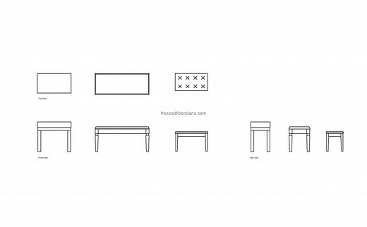 Piano Benches - Free CAD Drawings