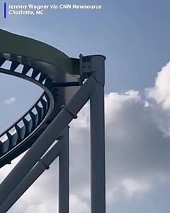 Video of a roller coaster shows a crack in a support beam that appears to shift as riders go around the curve. The ride was shut down after the discovery. | Gray Media Digital Content Center