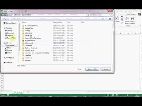 Export subfolder and files to Excel from any Folder