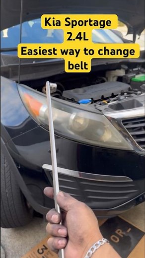 Kia Sportage 2.4 easiest way to change serpentine belt #shorts #kia #mechanic #viral #belt