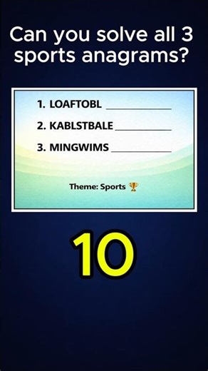 Can You Solve These 3 Sports Anagrams? 🏆🧠
