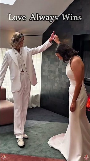 Love always wins-The moment two brides shared the perfect first look #wedding #love #fyp