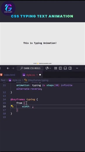 "CSS Auto Text Typing Effect Tutorial | Easy & Smooth Animation!" #shorts #short #trending #new #yt