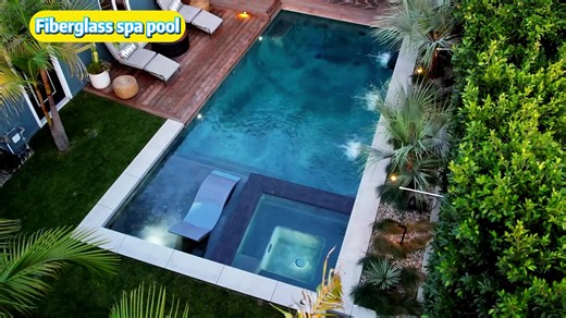 Big Pools Swimming Outdoor Inground Fiberglass Large Size 5ft Deep Large Rectangular Spa Swimming Pool with Lounger