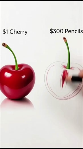 Real Cherry vs Drawing 🍒 | Insanely Realistic Drawing🤯 an you tell the difference between a real cherry and a drawing? 🍒 In this satisfying speed-drawing video, a $1 real cherry is compared side-by-side with a hyper-realistic cherry drawn using $300 professional colored pencils. Watch as layers of color, highlights, and shadows transform a blank page into an incredibly realistic piece of art. The final reveal will blow your mind 🤯 Perfect for fans of oddly satisfying videos, realistic art, c