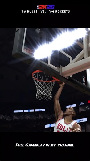 PIPPEN slam off the Bulls Triangle. '94 Rockets vs '96 Bulls.