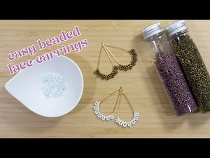 beginner friendly brick stitch lace hoop earrings | made with delica beads