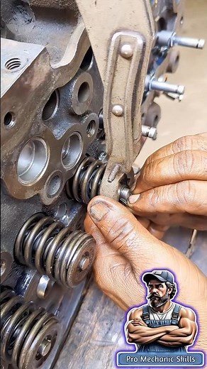 16-Second Valve Spring Lock Install! Best Spring Compressor Tool #shorts #engine #viralshorts #ideas