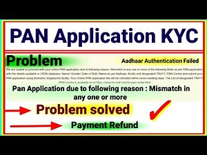 Pan Card Online Apply Aadhar Authentication Failed | Pan Application Failed After payment hindi