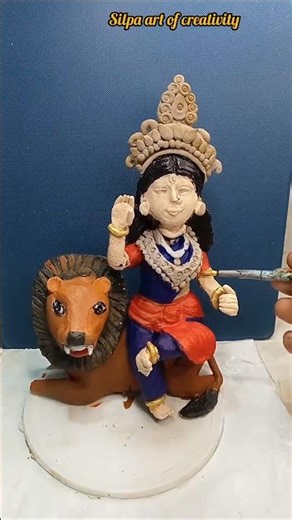 Diy durga maa murti colouring process #shorts