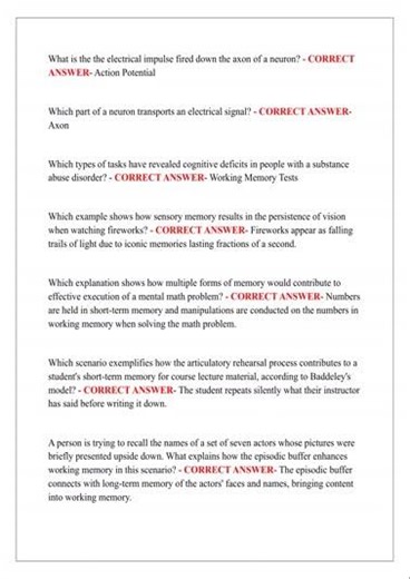 Wgu D570 Cognitive Psychology Oa Pre Assessment Exam Questions And Answers Verified 2025 Edition