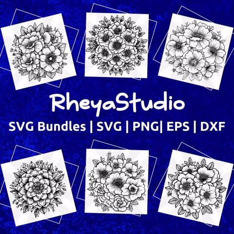 120  Floral Circles SVG Bundle | Round Flower Frames, Botanical Wreath Designs for Cricut and Laser Engraving (svg Png Eps Dxf) - Etsy