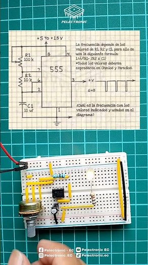 Pulse generator with the NE555. 👷🏼👋🏼 #electricalengineering #electronics #ne555