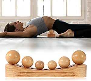 VALUEDEBUT Psoas Release Tool Muscle Release Tool Trigger Point Wood Therapy Massage Tools Pressure Point Massage for Release Neck Back Pain Trigger Point Physical Therapy with 6 Massage Head