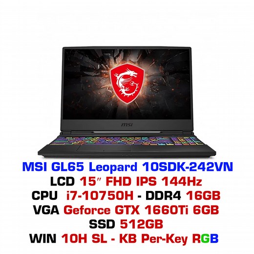 Laptop Gaming MSI GL65 Leopard 10SDK 242VN