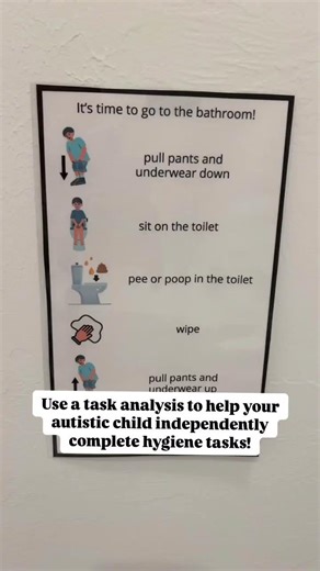 Increase independence with hygiene task by using a task analysis with your autistic child