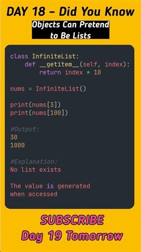Objects Can Pretend to Be Lists 🤯 | Python Did You Know Day 18