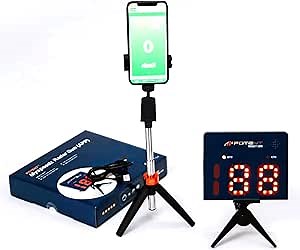 Potent Speed Radar Gun 2.0 – App-Enabled Hockey Shot Speed Tracker with USB Rechargeable Battery, Adjustable Angles & Tripod Mount – Ultra-Slim Design for Accurate Hands-Free Hockey Training