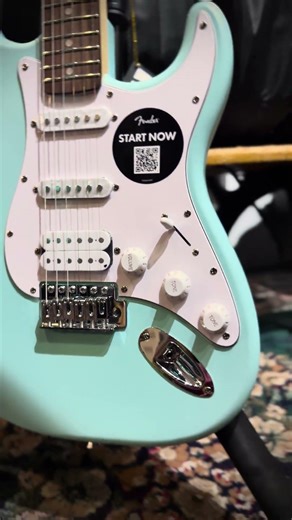 Squier Debut Series Stratocaster HSS Electric Guitar, Laurel FB, Daphne Blue #squier