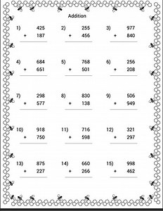Printable Math Worksheets, Addition, Homeschool, Instant Download, With Answers: - Etsy UK