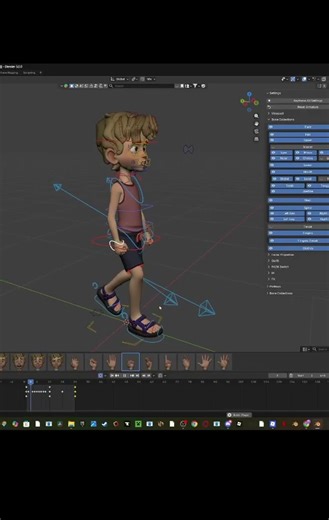 walk cycle with blender rig named storm