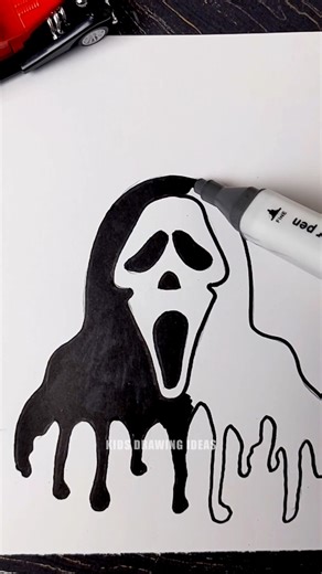 How to draw a ghost easily for Halloween  #Halloween #halloween2025 #halloweendrawing #kidsdrawing #spookyseason | Kids Drawing Ideas | Facebook