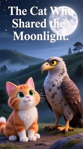 The Cat Who Shared the Moonlight #youtubeshorts #cutecat #feelgoodstory #animalstories #catstory