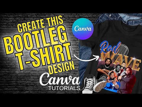 How to design a vintage style bootleg rap tshirt, Canva tutorial, Rod Wave