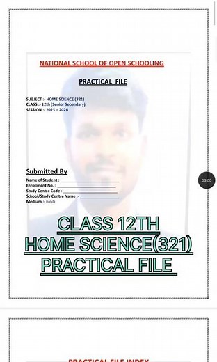 Nios class 12th home science practical file #niosassignment #nios12th(321)
