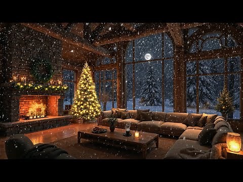 Relaxing Christmas Piano Music ❄️ Soft Holiday Melodies with Snow & Warm Fireplace Ambience 🔥