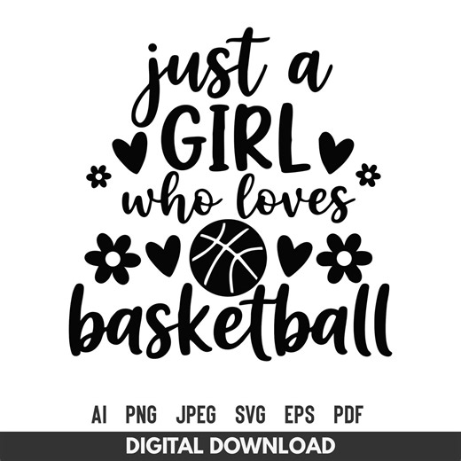 Basketball Girl SVG for Cricut & Silhouette | Basketball Cut File - Etsy