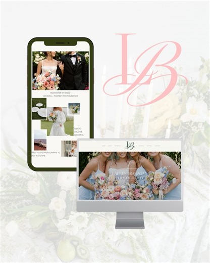 Lauren Branagan | Rochester NY Photographer on Instagram: "introducing a quick little rebrand for Lauren Branagan Photography — ✨☺️🌸💍🥂💐 the off season gave me the chance to build + design my dream website to match the timeless, true to life, colorful weddings of my dreams before the 2026 season — and to go along with my beautiful logo/ branding by @zandyrmeakingraphics I wanted my website to scream “lauren”— from the excess of pink and green, more flowers than you