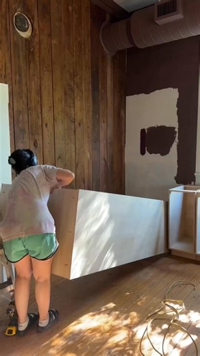 Meet my new favorite kitchen secret: a hidden microwave 🤫✨ #kitchen #diyrenovation #homeimprovement | Renee Renovates