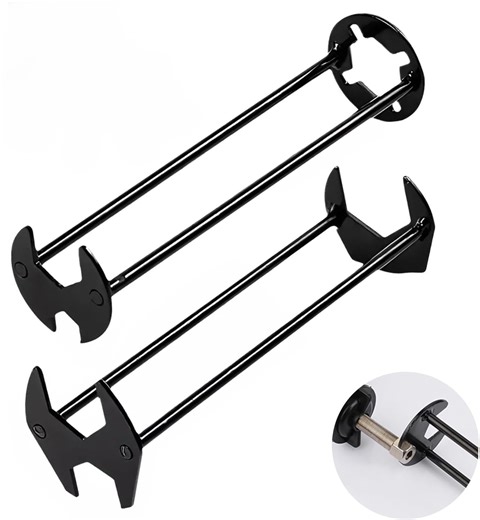 2 PCS Multifunctional Sink Wrench, 4 In 1 Carbon Steel Basin Wrench Set for Under Sink Maintenance Installation and Removal, 360° Rotation