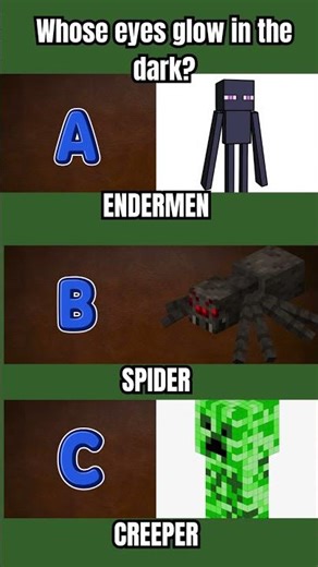 Whose Eyes Glow in the Dark in Minecraft? 😱 Creepy Mobs Explained! #minecraftart #shorts