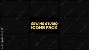 Sewing Studio Icons Motion Graphics Pack is a vibrant collection of colorful 2D sewing icons in 4K resolution with alpha channel.