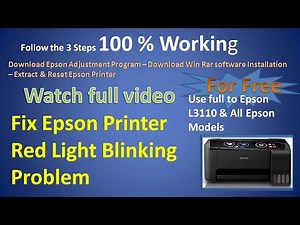 Epson L3110 | Fix Red Light blinking solution |How to Reset | for free #epsonprinter