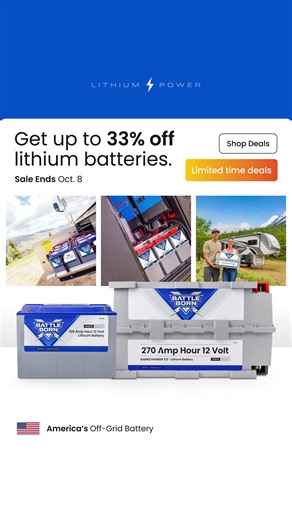 Shop sale deals and save up to 33% on America’s off-grid battery—offers end 10/8! | Battle Born Batteries