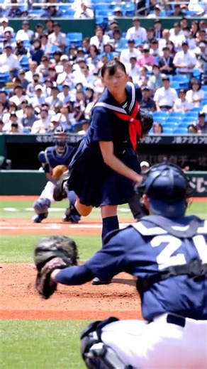 wbcロスで野球女子ブームとなりピッチング練習して関東第一高校の始球式で速球ストライクを投げる美人が増える世界線 #baseball #女子野球 #japanesewoman #関東第一高校 #美人