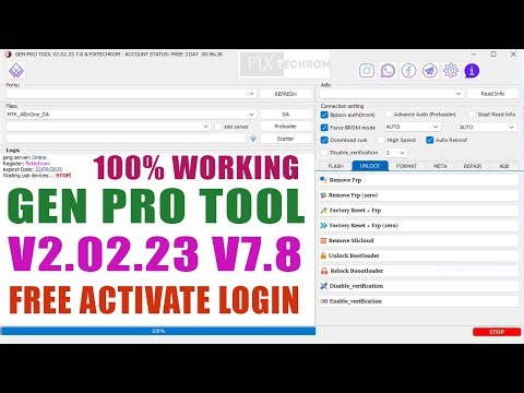 GEN PRO TOOL V2.02.23 v7.8 | Vivo/Oppo/Infinix/Tecno New FRP Security Bypass | Free Trial Login