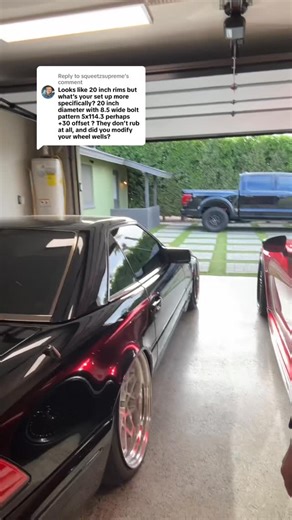 Sean Steimer on Instagram: "Answering probably the most common question I get…265/35/ 19s @hankooktireusa on @rotiform rims #s1500 #bagged #airride #slammed #mercedes #mercedesamg #r129 #r129classic #sI500mercedes #mercedesbenz #mercedesamg #mercedesbenz"