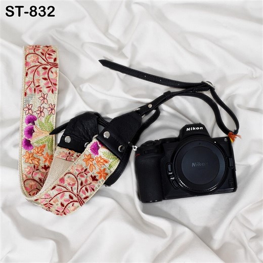 Leather Camera Strap Photographer Gift Adjustable Camera Neck Strap Embroidery Sling DSLR Camera Accessories Black Gift Boyfriend, Sister - Etsy