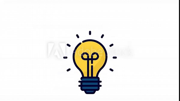 An animated icon of idea bulb in modern flat style, easy to use and download