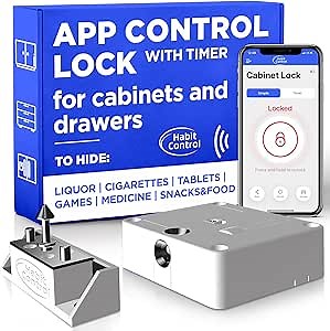 Amazon.com: Habit Control Time Lock with App - Bluetooth Liquor Cabinet Timer Lock Box for Bad Habit, Smart Locker Safe for Snack, Alcohol, Medication, Drawer Timed Lockbox for Electronic, Video Game Hidden : Home & Kitchen